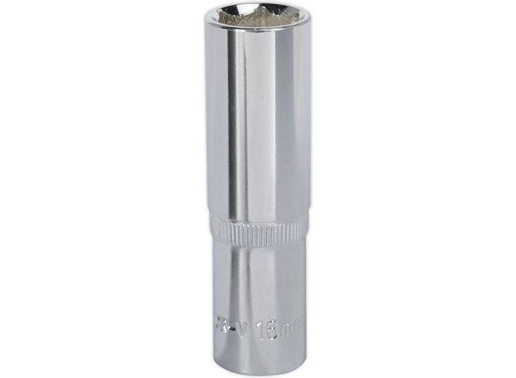 Sealey SP1216D WallDrive&amp;reg; Socket 16mm Deep 1/2"Sq Drive Fully Polished