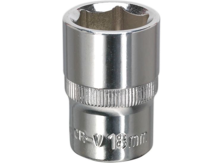 Sealey SP1218 WallDrive&amp;reg; Socket 18mm 1/2"Sq Drive Fully Polished