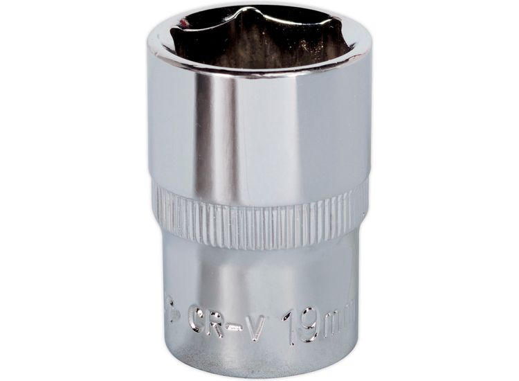 Sealey SP1219 WallDrive&amp;reg; Socket 19mm 1/2"Sq Drive Fully Polished