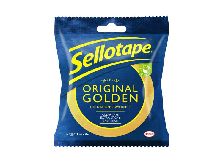 Sellotape Original Golden Sticky Tape - 1 Roll 24mm x 50m
