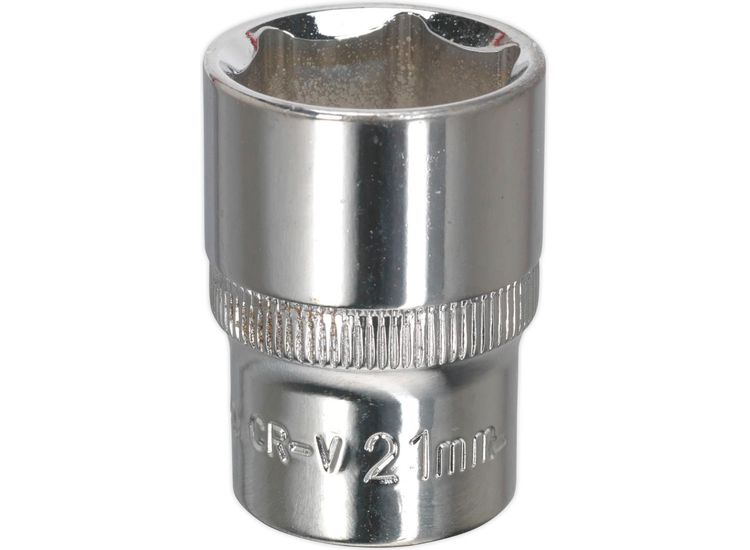 Sealey SP1221 WallDrive&amp;reg; Socket 21mm 1/2"Sq Drive Fully Polished