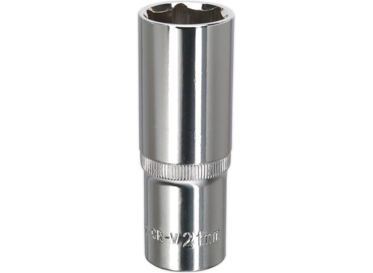Sealey SP1221D WallDrive&amp;reg; Socket 21mm Deep 1/2"Sq Drive Fully Polished