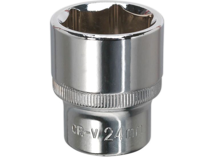 Sealey SP1224 WallDrive&amp;reg; Socket 24mm 1/2"Sq Drive Fully Polished
