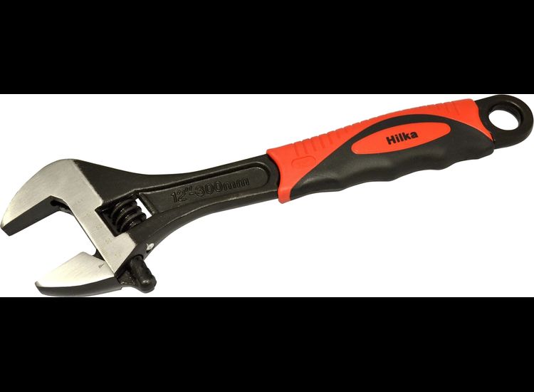 Hilka 12" (300mm) Soft Grip Wide Jaw (40mm) Adjustable Wrench