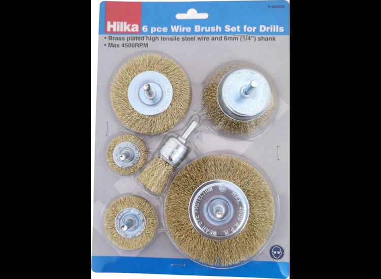 Hilka 6 pce Wire Brush Set for Drills