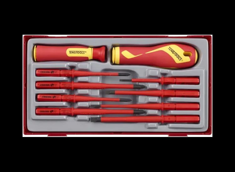 Teng Insulated Interchangeable Blade Screwdriver Set, 10 Piece