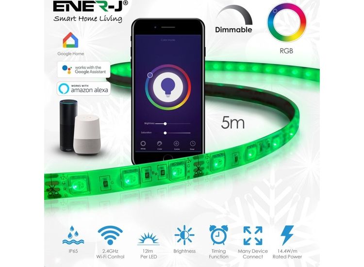 ENER-J Smart Wifi LED Strip Plug &amp; Play Kit 5m 12v