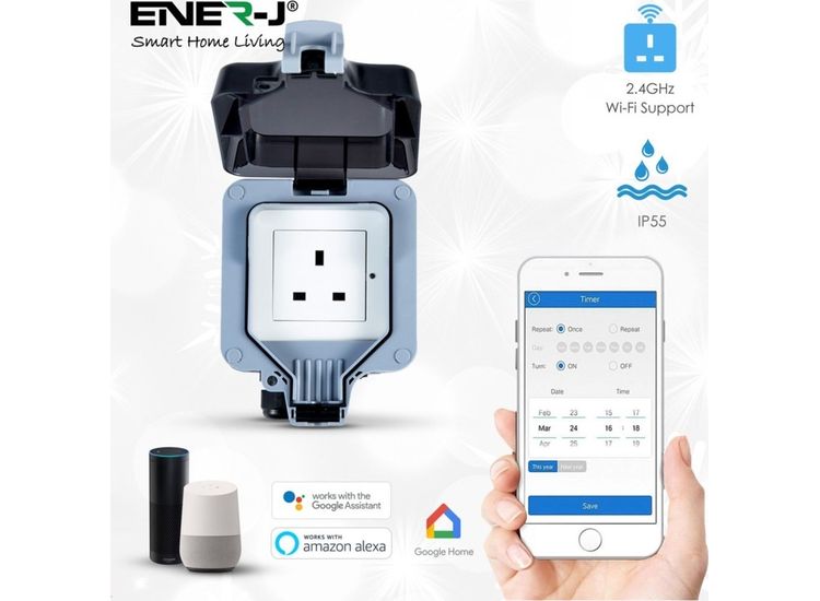 ENER-J Smart Wifi Weatherproof Outdoor Single Socket