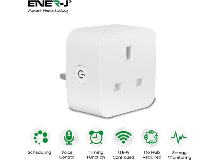 Enerj Smart Ltd SHA5325 ENER-J SHA5325 WIFI SMART MINI PLUG SQUARE UK BS