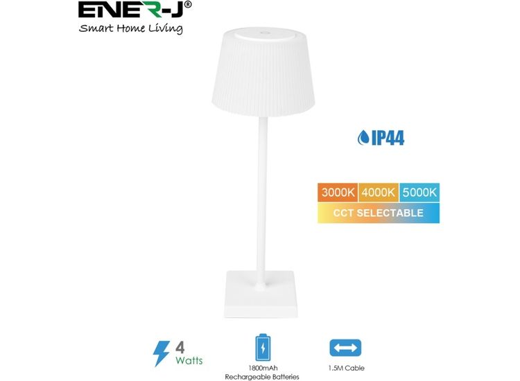 Enerj Smart Ltd T724 ENER-J T724 WIRELESS LED TABLE LAMP CCT +DIM IP44
