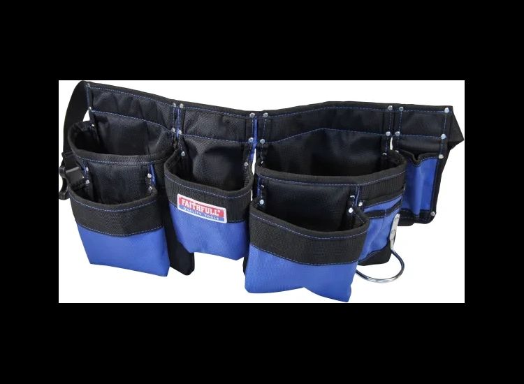 Faithfull Double Tool &amp; Nail Pouch 2100D Nylon