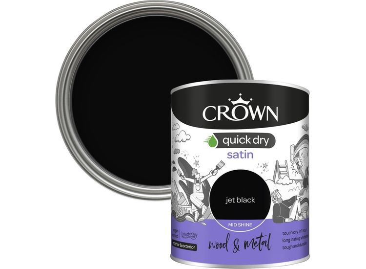 Crown 5096804 Quick Dry Satin Jet Black