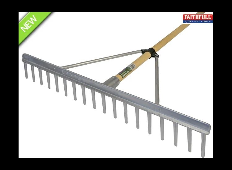 Faithfull Aluminium Landscape Rake Wooden Handle FSC 100%