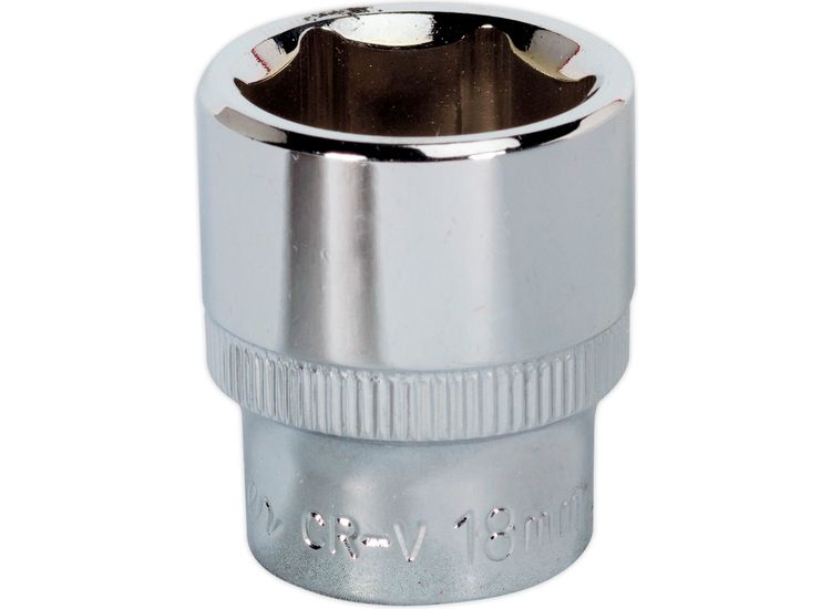 Sealey SP3818 WallDrive&amp;reg; Socket 18mm 3/8"Sq Drive Fully Polished