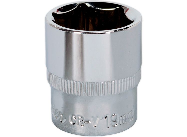 Sealey SP3819 WallDrive&amp;reg; Socket 19mm 3/8"Sq Drive Fully Polished