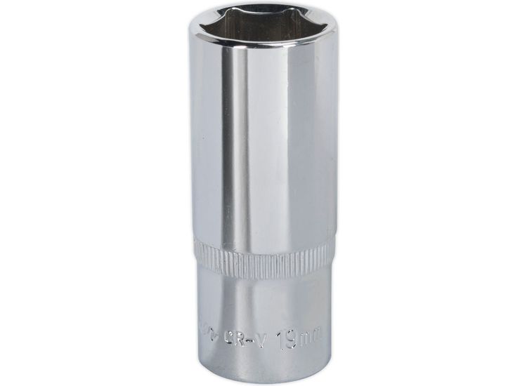 Sealey SP3819D WallDrive&amp;reg; Socket 19mm Deep 3/8"Sq Drive Fully Polished