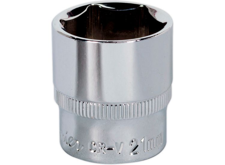 Sealey SP3821 WallDrive&amp;reg; Socket 21mm 3/8"Sq Drive Fully Polished
