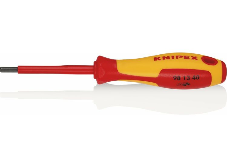 Draper 18776 KNIPEX 98 13 40 VDE Insulated Hexagon Screwdriver, 4.0 x 75mm