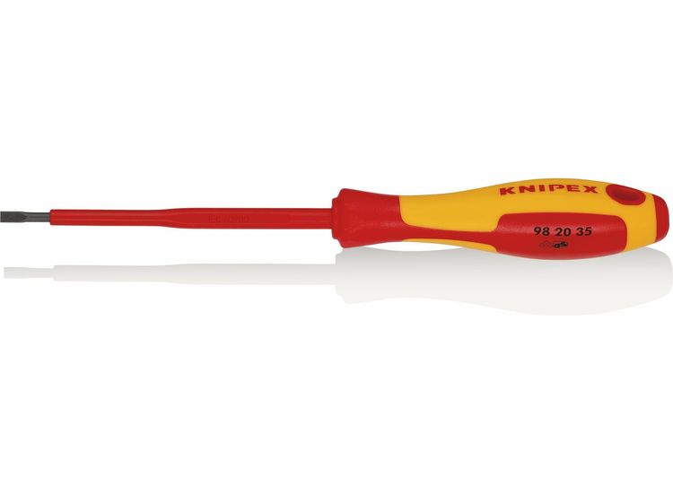 Draper 18790 KNIPEX 98 20 35 VDE Insulated Slotted Screwdriver, 3.5 x 100mm