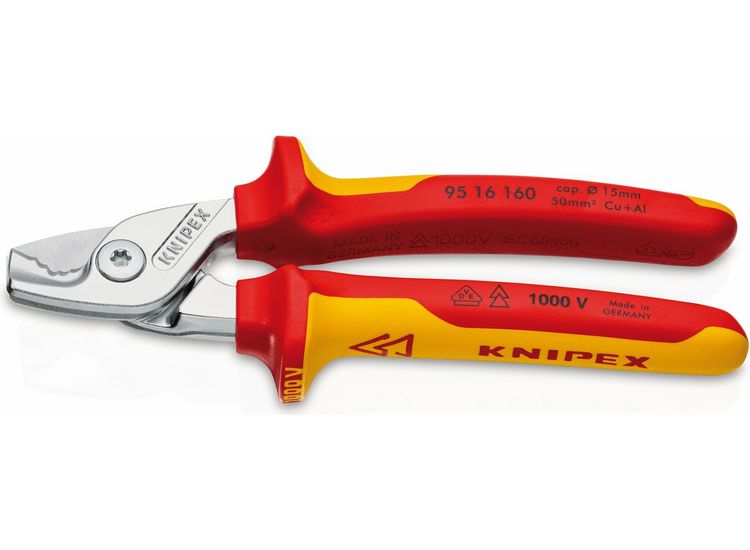 Draper 27012 KNIPEX 95 16 160 SB StepCut VDE Insulated Cable Shears, 160mm