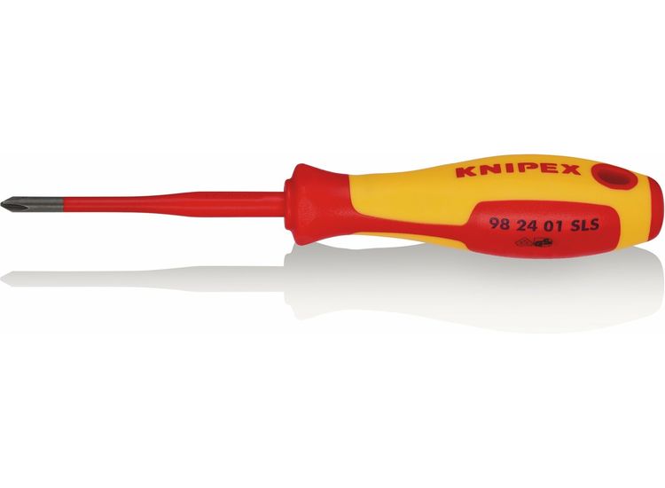 Draper 28055 KNIPEX 98 24 01 SLS VDE Insulated Plus/Minus Screwdriver, PH/S1 x 80mm