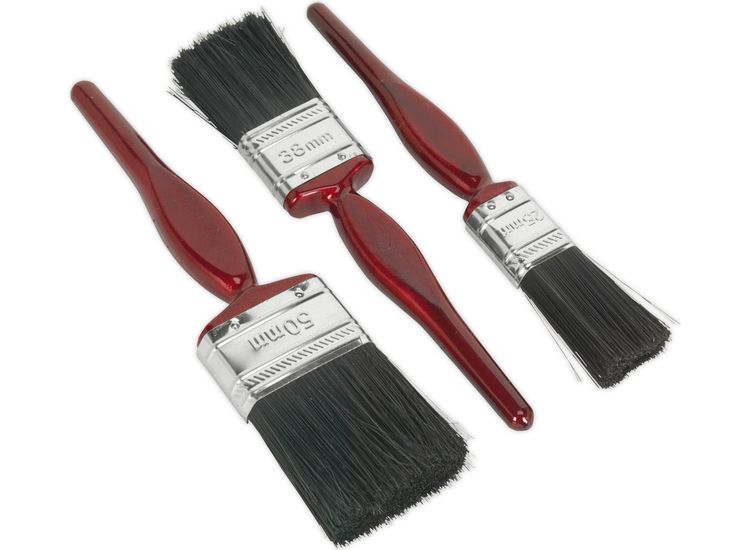 Sealey SPBS3 Pure Bristle Paint Brush Set 3pc