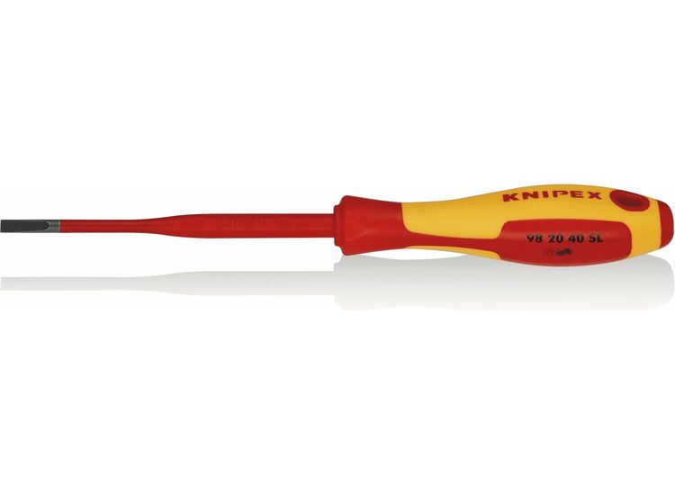 Draper 72387 KNIPEX 98 20 40 SL VDE Insulated Slotted Screwdriver, 4.0 x 100mm - Slim