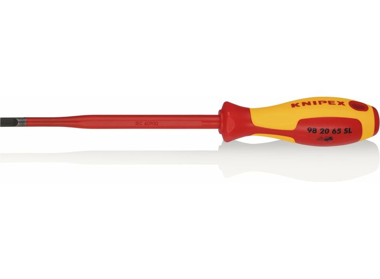 Draper 72436 KNIPEX 98 20 65 SL VDE Insulated Slotted Screwdriver, 6.5 x 150mm - Slim