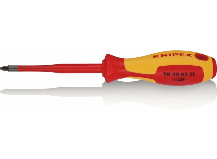 Draper 72474 KNIPEX 98 25 02 SL VDE Insulated Pozidriv&amp;#174; Screwdriver, PZ2 x 100mm - Slim