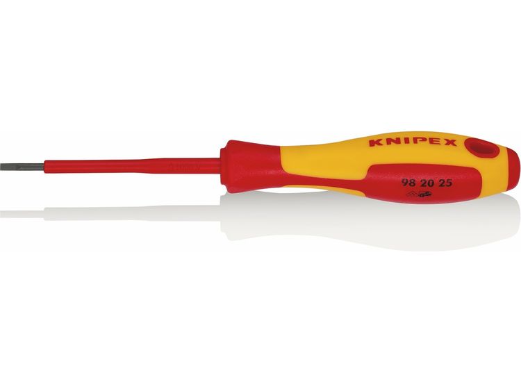 Draper 76803 KNIPEX 98 20 25 VDE Insulated Slotted Screwdriver, 2.5 x 75mm