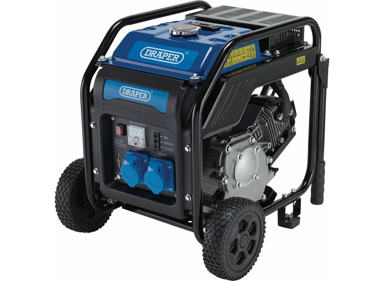 Draper 98683 Petrol Open Frame Inverter Generator with Wheels, 3800W