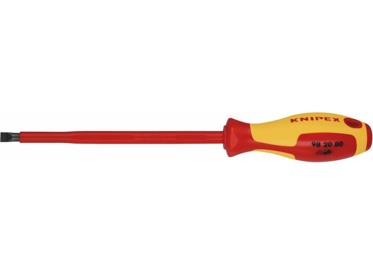 Draper 18797 KNIPEX 98 20 80 VDE Insulated Slotted Screwdriver, 8.0 x 175mm