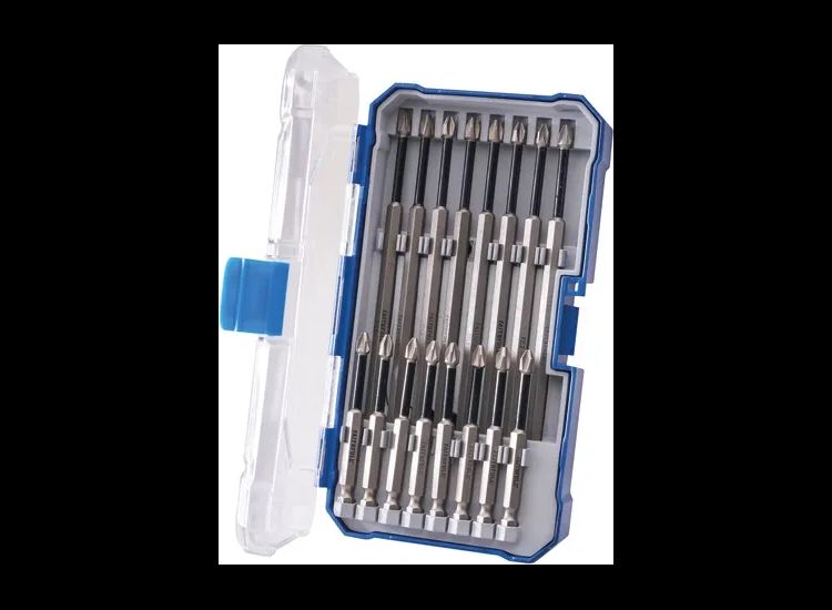 Faithfull Long Impact Bit Set in Case, 16 Piece