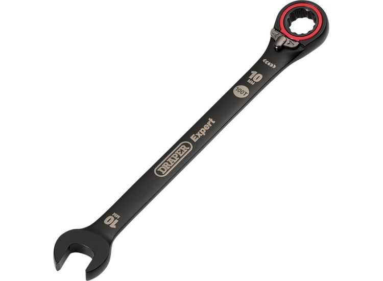 Draper 03900 Draper Expert HI-TORQ&amp;#174; Metric Reversible Ratchet Combination Spanner, 10mm, Black