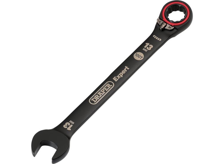 Draper 03903 Draper Expert HI-TORQ&amp;#174; Metric Reversible Ratchet Combination Spanner, 13mm, Black