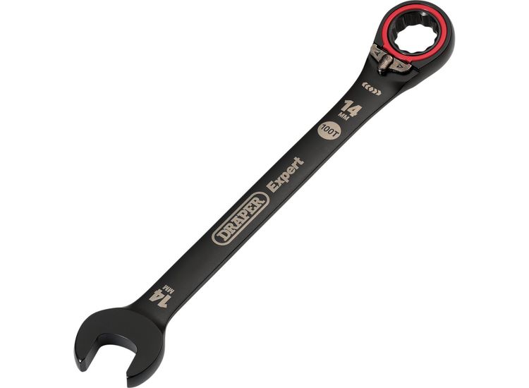 Draper 03904 Draper Expert HI-TORQ&amp;#174; Metric Reversible Ratchet Combination Spanner, 14mm, Black