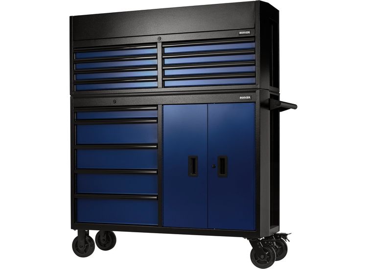 Draper 24254 BUNKER® Combined Roller Cabinet and Tool Chest, 13 Drawer, 52", Blue