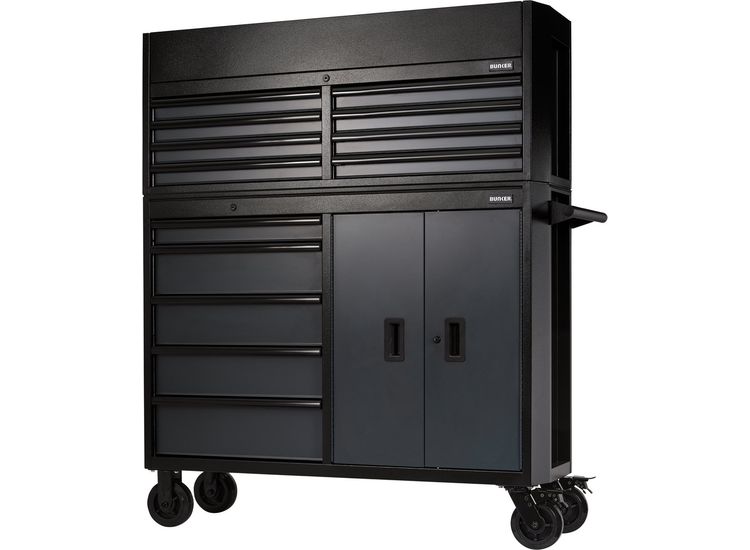 Draper 24256 BUNKER® Combined Roller Cabinet and Tool Chest, 13 Drawer, 52", Grey