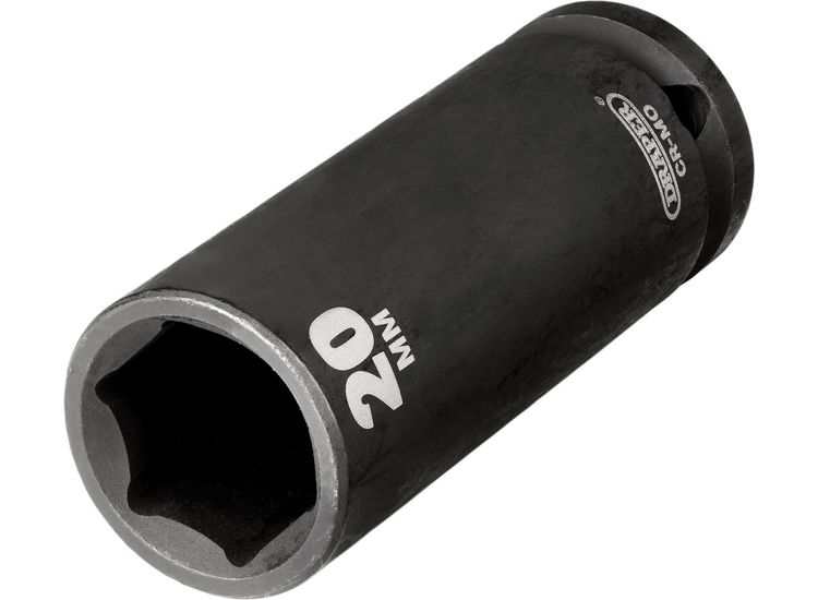 Draper 20191 Draper Hi-TORQ&amp;#174; Deep Impact Socket, 1/2" Sq. Dr., 20mm
