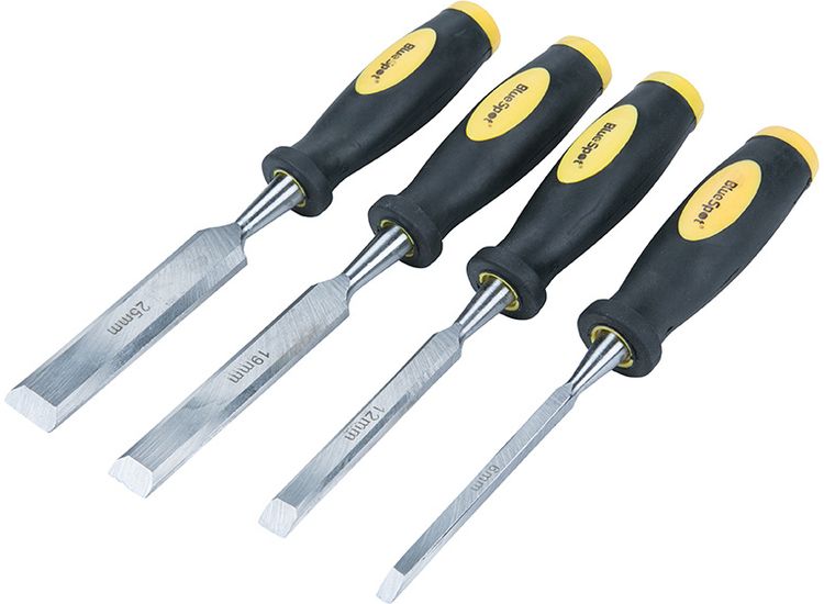 BlueSpot Tools Chisel Set Double Colour Handle Set, 4 Piece