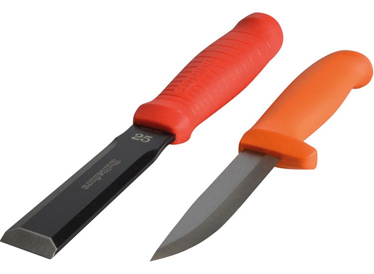 Hultafors Chisel EDC 25mm &amp; Craftsmen's Knife HVK in a Double Holster