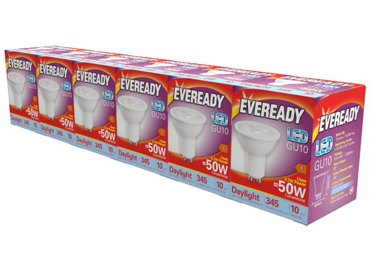 Eveready S29496 Led Gu10 6500k Boxed 5+1
