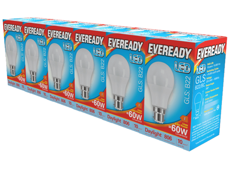 Eveready Led Gls B22 6500k Boxed 5+1 Bc