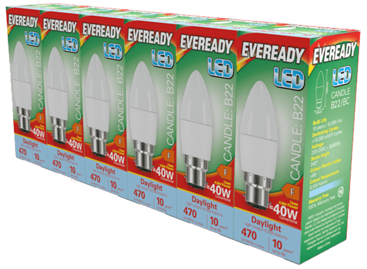 Eveready S29506 Led Candle B22 6500k Boxed 5+1 Bc