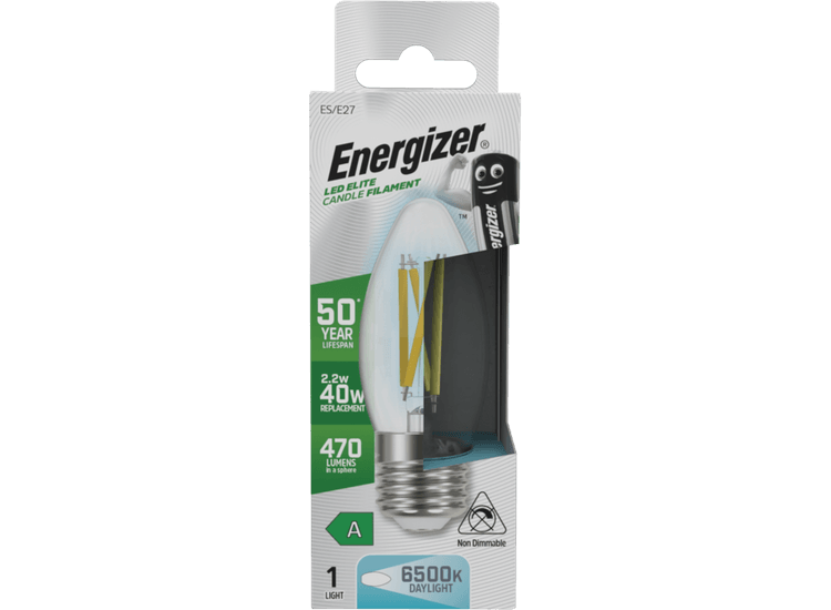 Energizer S29637 E27 A Rated Candle 6500k 2.2w