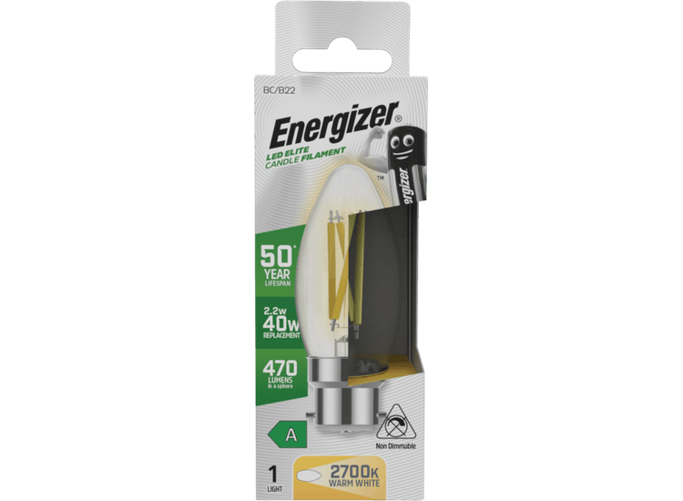 Energizer S29638 B22 A Rated Candle 6500k 2.2w