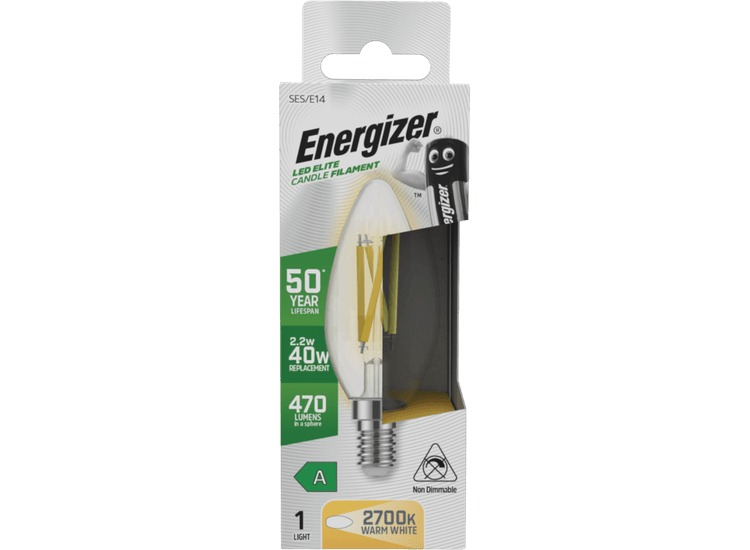 Energizer S29640 E14 A Rated Candle 2700k 2.2w
