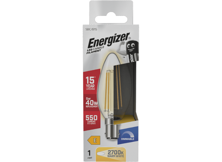 Energizer S29784 Filament Led Candle B15 Dimm 5w