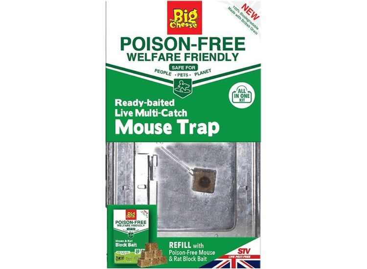 The Big Cheese STV202 Poison Free Ready Baited Live Multi Catch Mouse Trap
