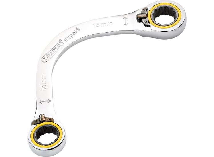 Draper 03935 Draper Expert HI-TORQ&amp;#174; Double Ring Ratchet Half Moon Spanner, 14 x 16mm